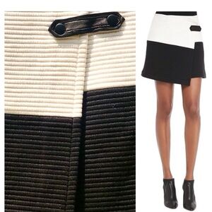 Alice + Olivia Black and White Asymmetrical Skirt